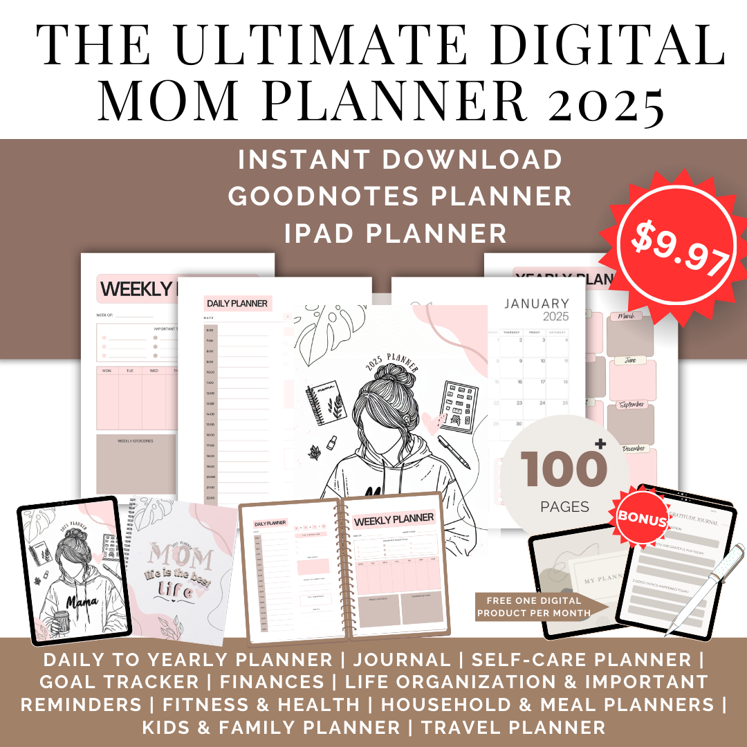 Mom Planner | Parent Planner | Family & Household Planner | Weekly Family Planner | Home Management | Mommy 2024 Planner | Geode Ink Art