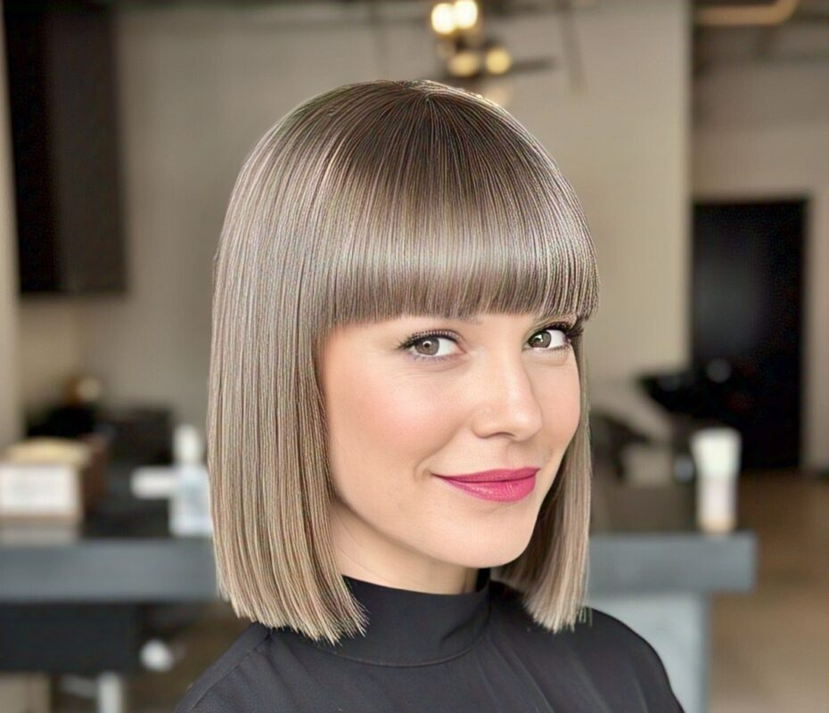 The Blunt Bangs Bob (bob haircut for fine hair)