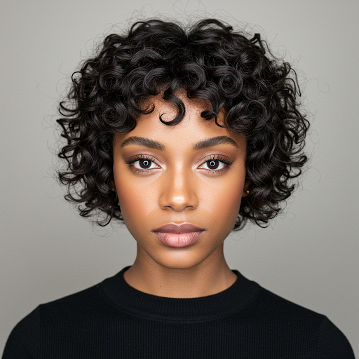 The Chic and Balanced Curly Bob with a Middle Part