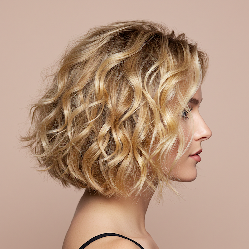 The Curly Bob (bob haircut for fine hair)