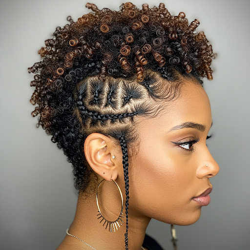 The Playful Braided Accents on Short Curls
