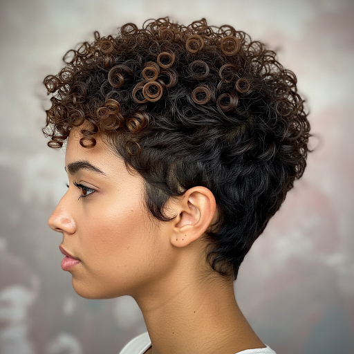 The Versatile Curly Pixie with a Longer Top