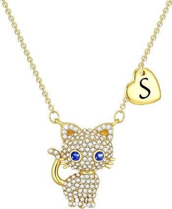 Initial Cat Necklace