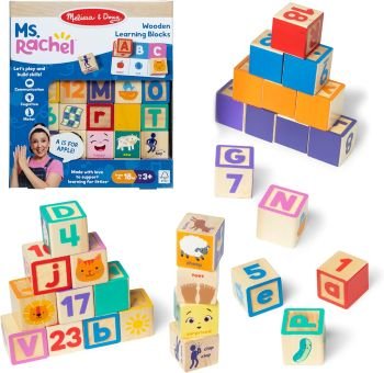 Melissa & Doug Ms. Rachel Wooden Learning Blocks